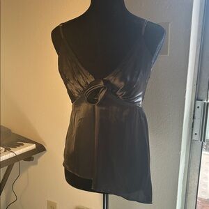 Angie Black Satin Camisole Top